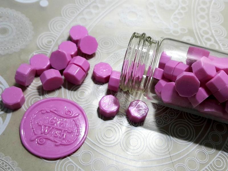 封蜡章火漆印章  封蜡印 专属蜡粒瓶  六角形多色蜡块封蜡粒 铝盖玻璃瓶 - 其他 - 蜡 红色