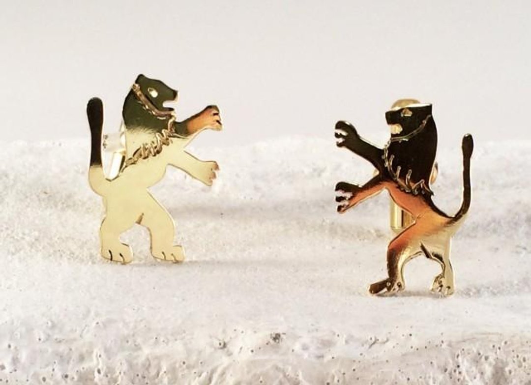 King of Beasts "Lion" Brass Cufflinks - 男装上衣/T 恤 - 其他金属 