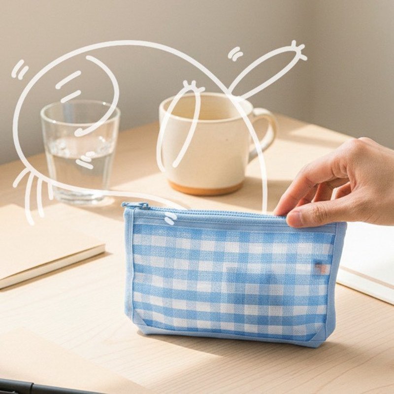 拉链包 - 化妆包/杂物包 - 尼龙 蓝色