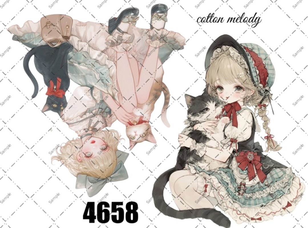 original sticker no.4658 人物贴纸 原创贴纸 原创人物贴纸 装饰贴纸 cotton melody - 贴纸 - 纸 