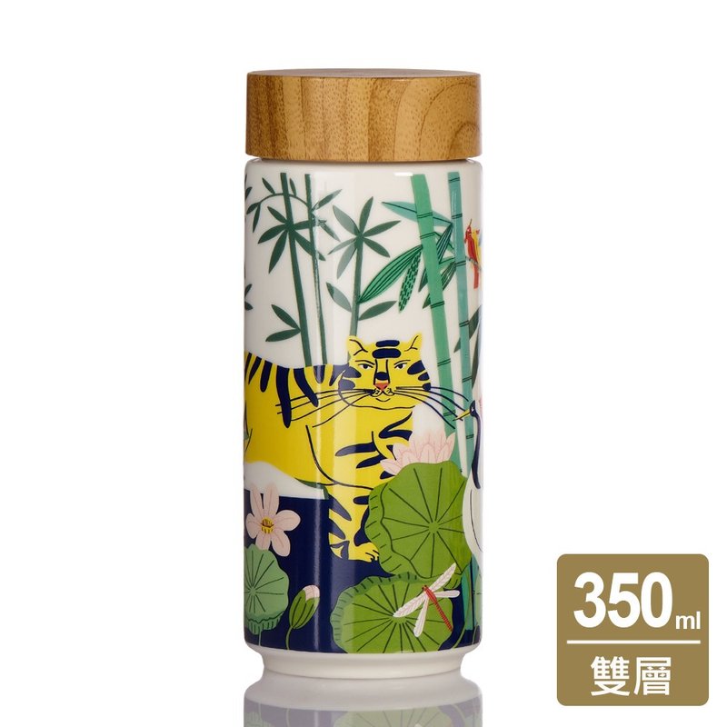 干唐轩活瓷-勇虎迎新随身杯 / 大 / 双层 / 仿木纹盖 / 2色 350ml - 水瓶/水壶 - 瓷 