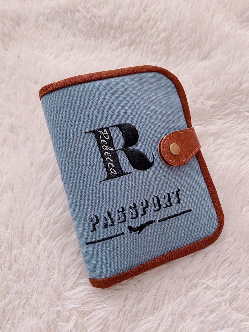 护照套  刺绣字母 英文名字 结婚情人节 毕业 旅行 交换礼物 护照 - 护照夹/护照套 - 棉．麻 