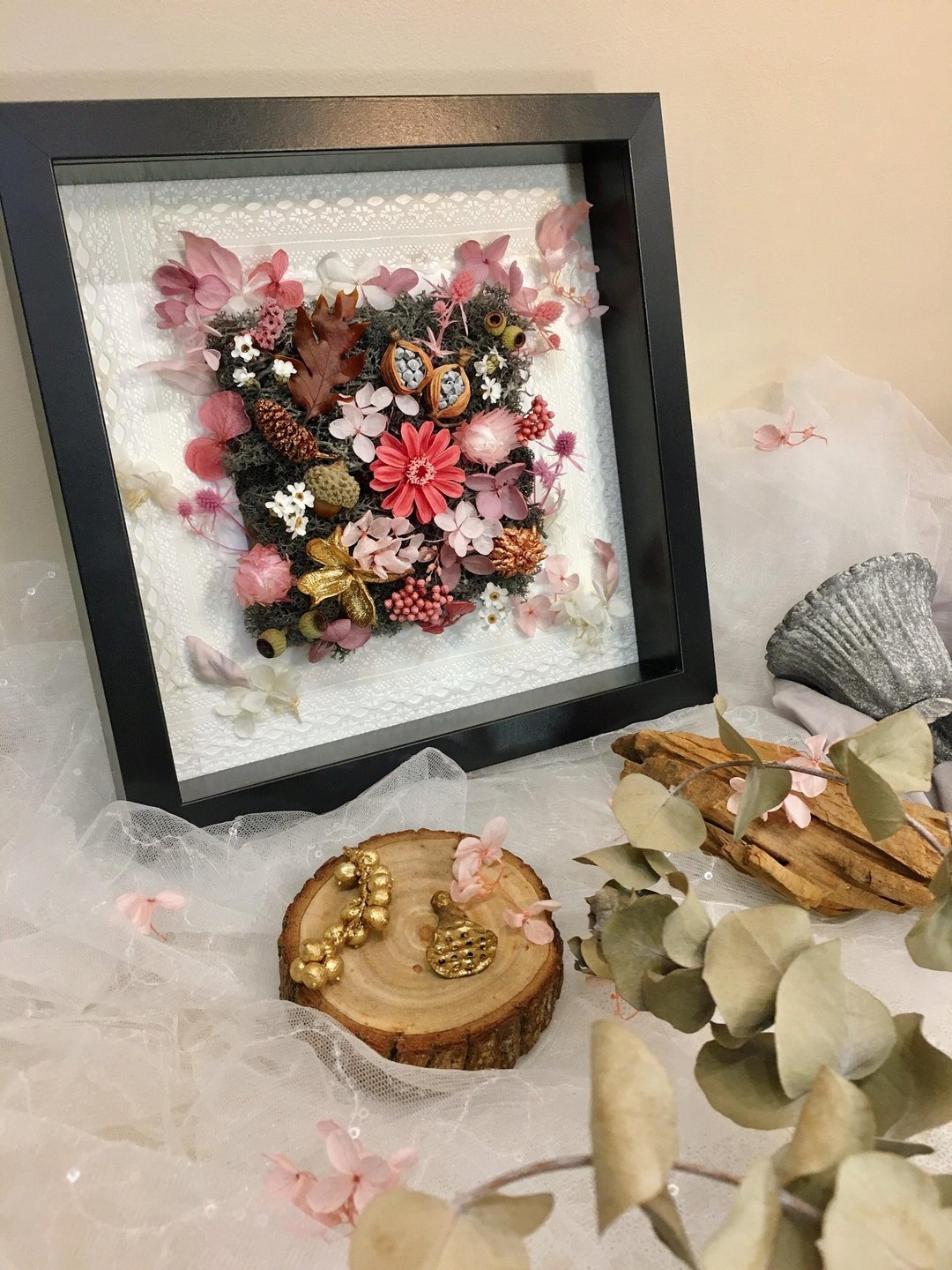 永生花框【微微晨光】干燥花框 摆饰 开幕花礼 生日礼物 结婚送礼 - 干燥花/捧花 - 植物．花 