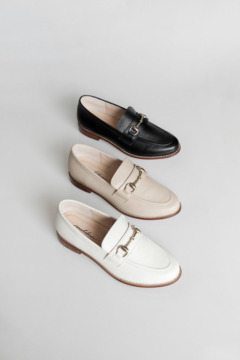 Shape of you 乐福真皮气垫鞋-奶杏/黎黑/霜白 - 女款牛津鞋/乐福鞋 - 真皮 卡其色