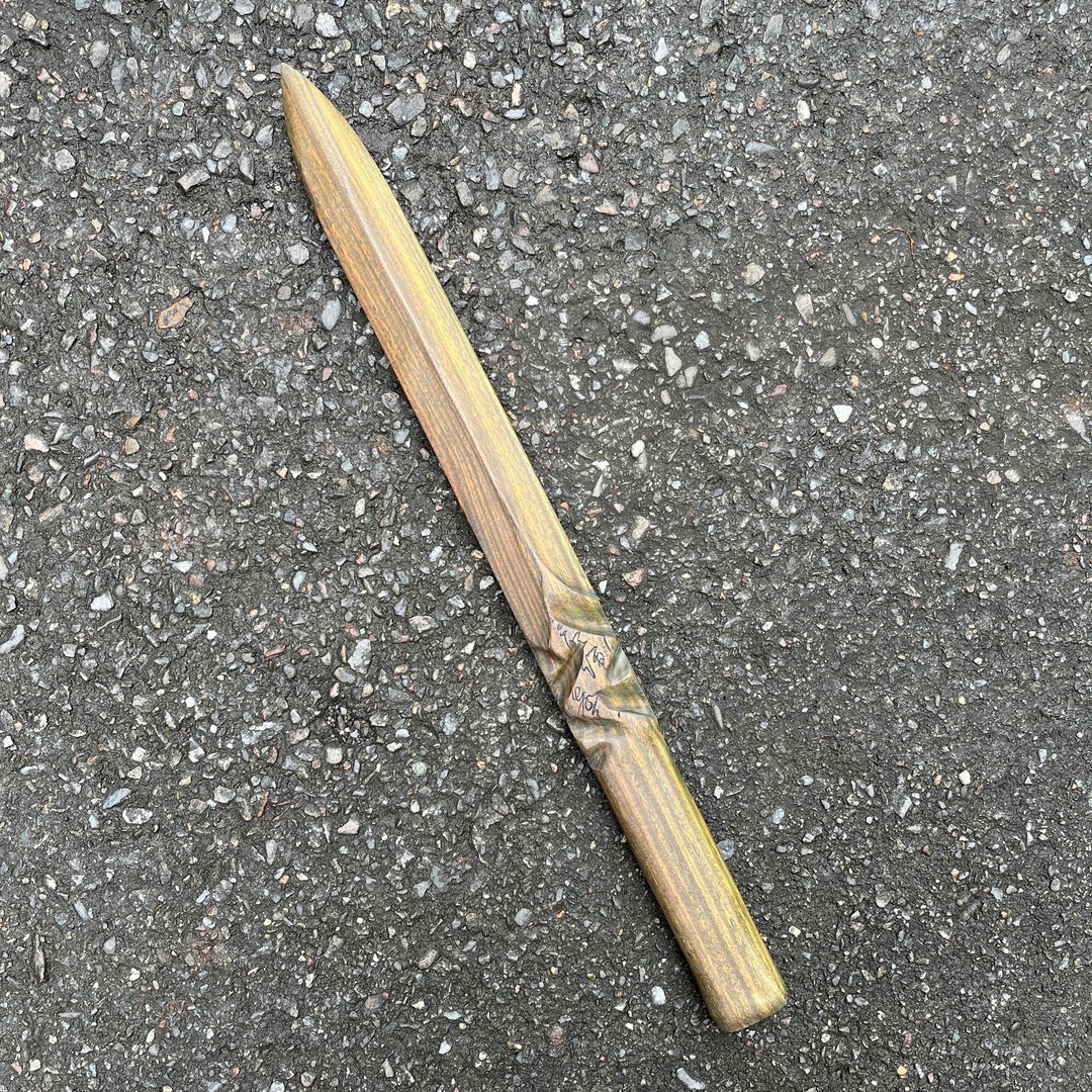我贩剑　魔剑　 予字波　绿檀艺术木刀　手工木剑　运动太极剑 - 摆饰 - 木头 绿色