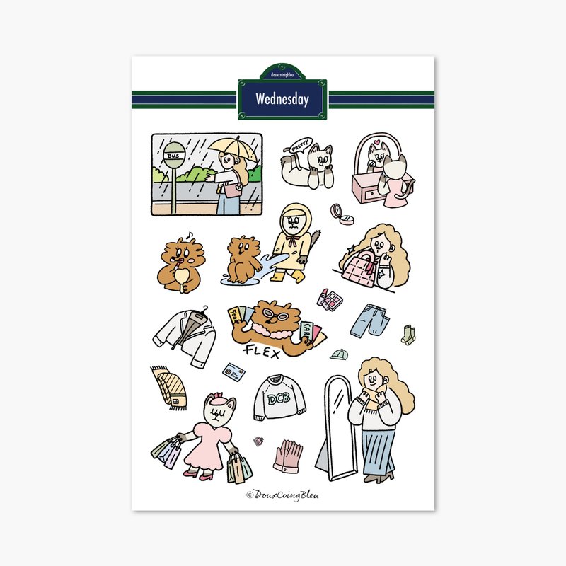 周三可移除贴纸 - 贴纸 - 纸 