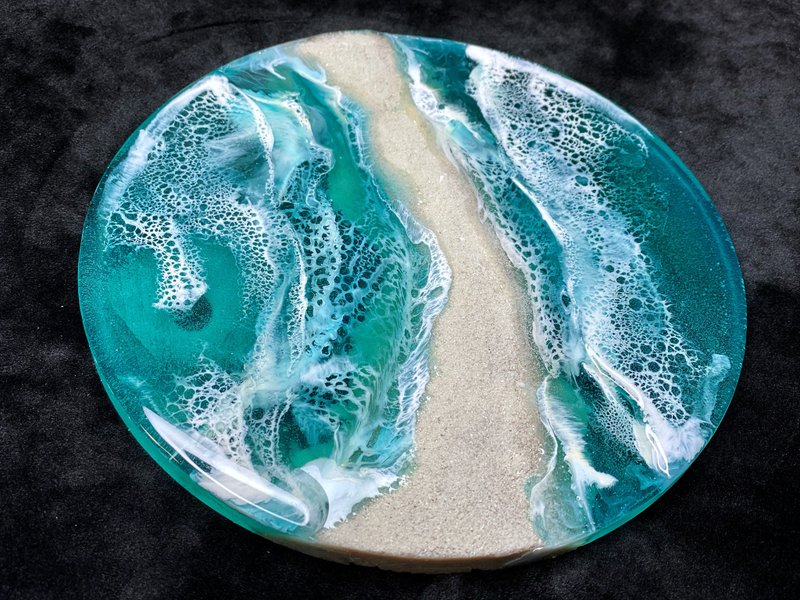 Ocean resin tray is aizen perfume tray. Decorative bathroom tray. 戒指 杯墊 結婚禮物 - 卫浴用品 - 树脂 蓝色