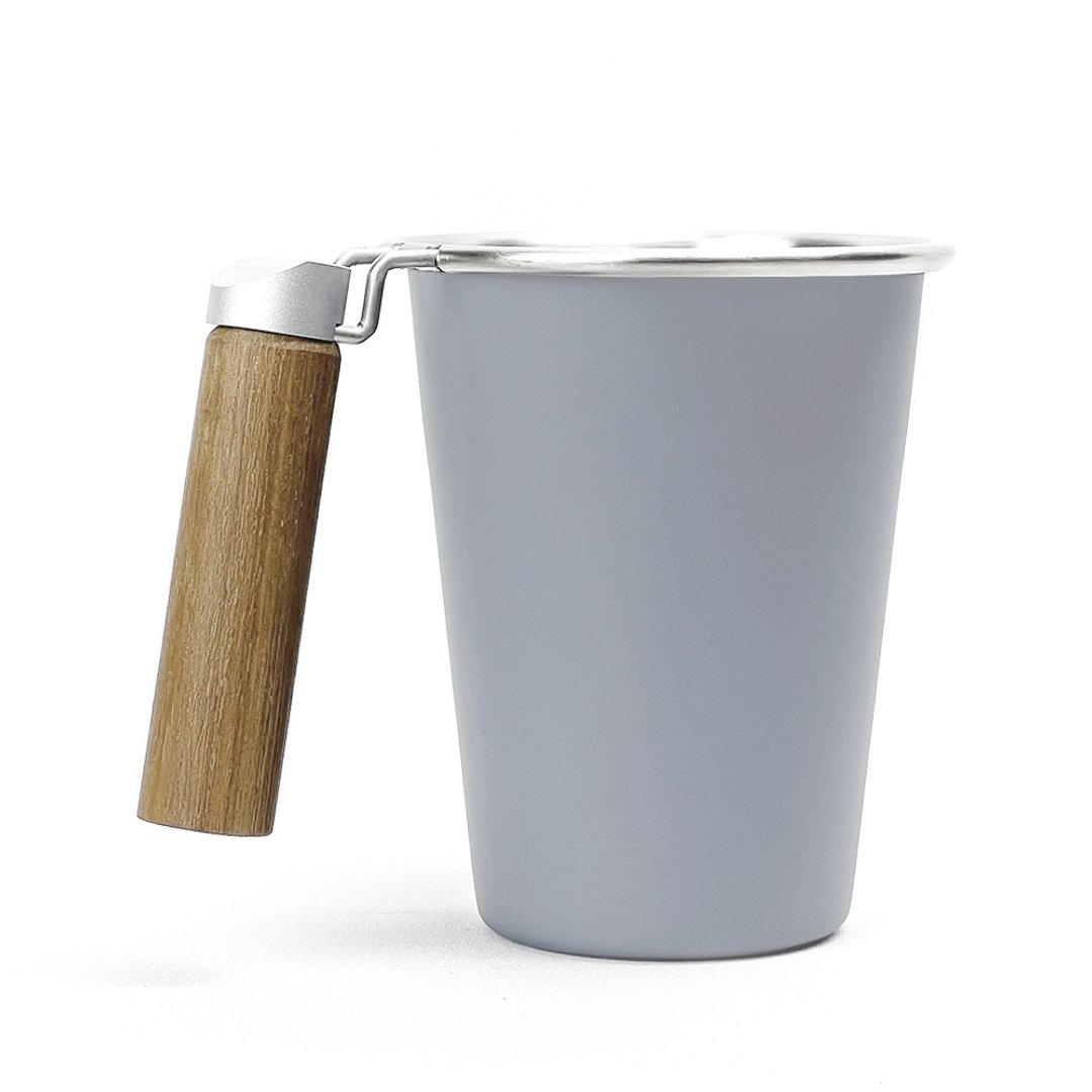 木柄iO杯 (冷灰) - 咖啡杯/马克杯 - 不锈钢 灰色