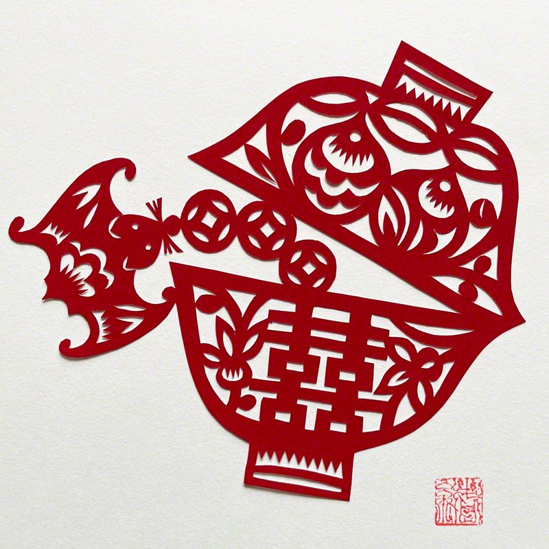 Made-to-order paper cutouts, sokiji and bats, etc. - 海报/装饰画/版画 - 纸 红色