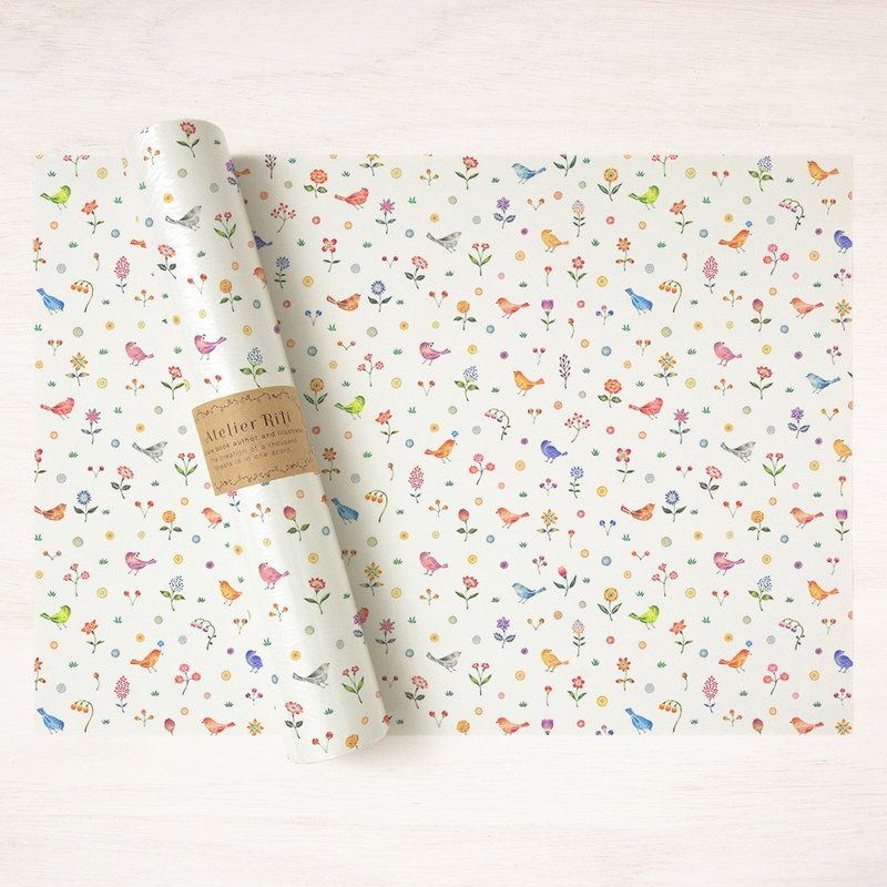 6 件套。包装纸 A3 盛开的花园里的花痴WP-A3527 - 包装材料 - 纸 多色