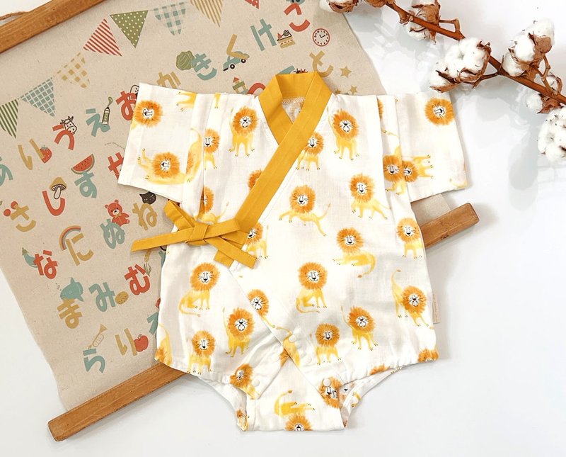 勇敢之心 手作有机棉二重纱甚平 - 包屁衣/连体衣 - 棉．麻 多色