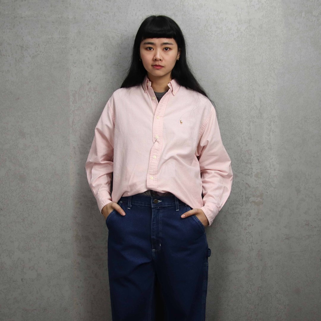 Tsubasa.Y 古着屋 POLO衬衫 条纹 002, Polo Ralph Lauren shirt - 男装衬衫 - 棉 