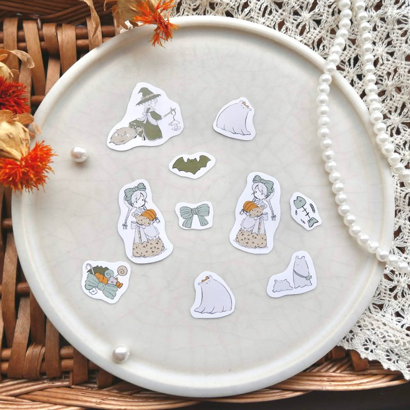 纸胶带 万圣节幽灵与南瓜 - 贴纸 - 纸 多色