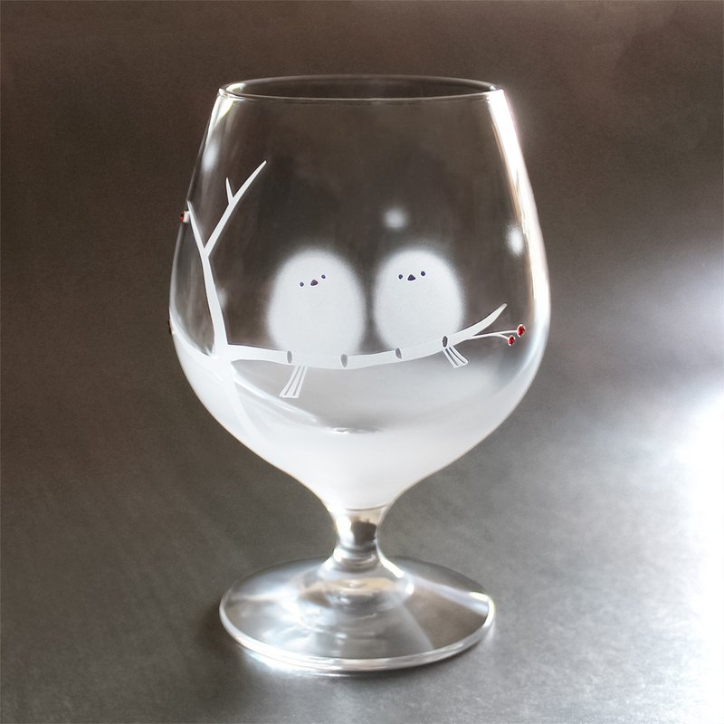 绒羽银喉长尾山雀玻璃杯 - 玻璃杯 - 玻璃 透明