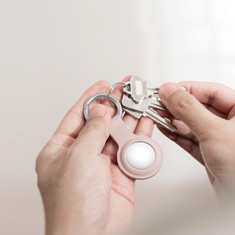 AirTag Lino 液态硅胶挂扣防丢保护套-玫粉 - 数码小物 - 硅胶 粉红色