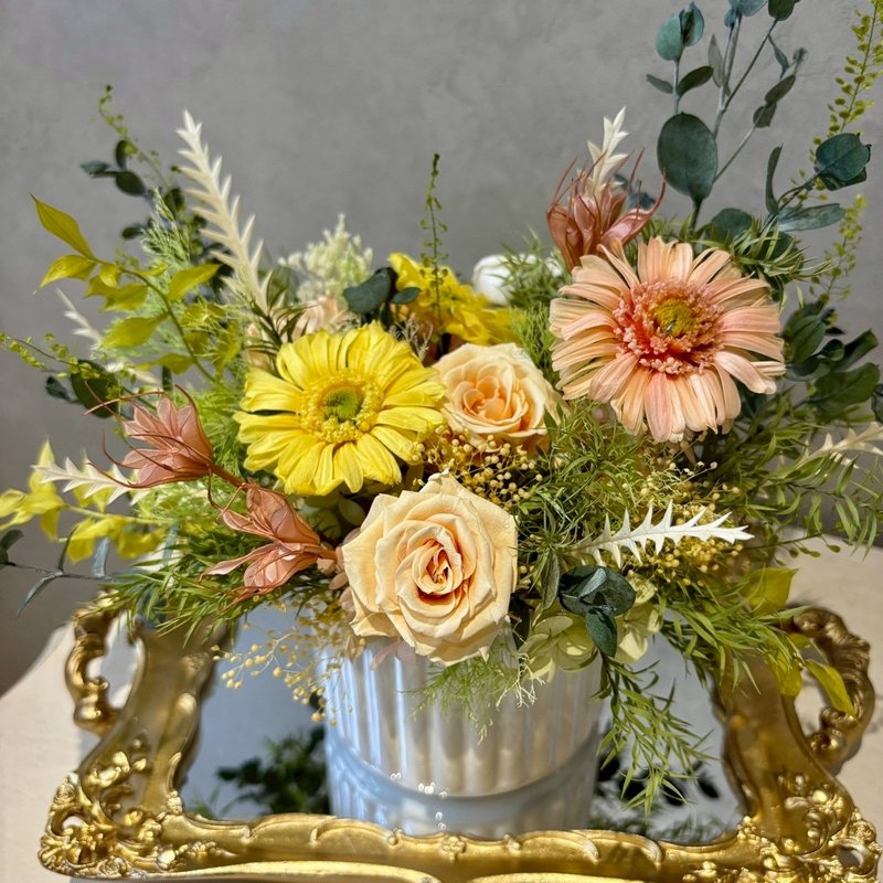 永生盆花 情人节 开幕送礼 VIP杯自然色系 - 干燥花/捧花 - 植物．花 绿色