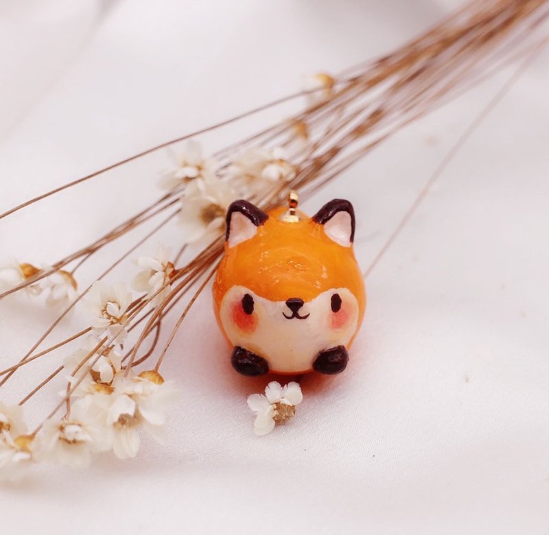 迷你狐狸团子挂饰 摆设 吊坠 - 其他 - 粘土 