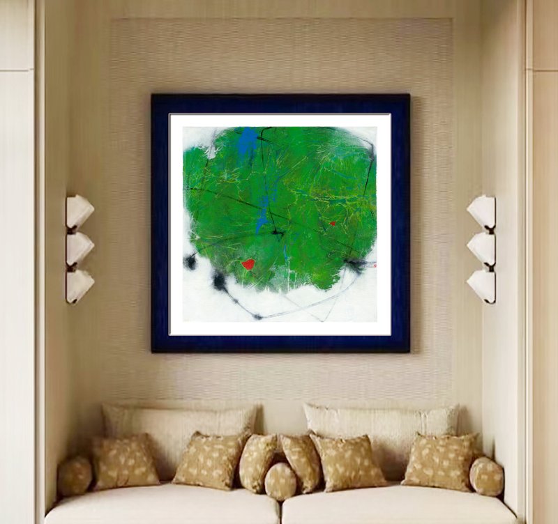 绿意盎然抽象画 艺术家林顺雄Sun Lin限量版画礼物 - 海报/装饰画/版画 - 其他材质 绿色