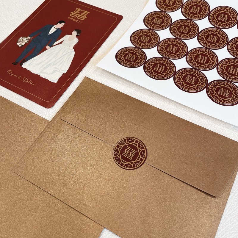 窗花设计囍字贴纸 - 贴纸 - 纸 