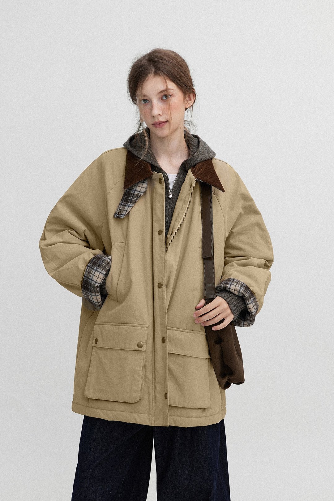 Nordic  / 格纹棉衣 派克服外套 / 灯芯绒 - 女装休闲/机能外套 - 其他材质 多色