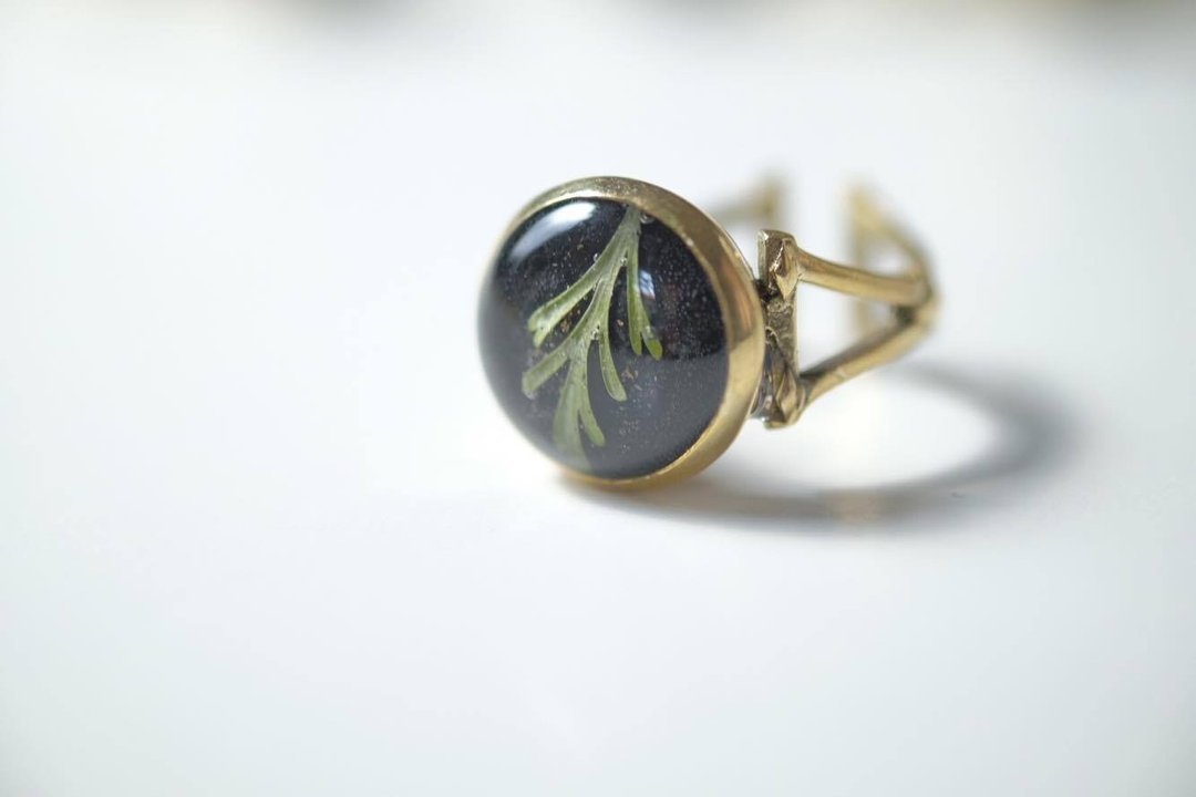 Fern flower parall home ringcollection - 戒指 - 植物．花 绿色
