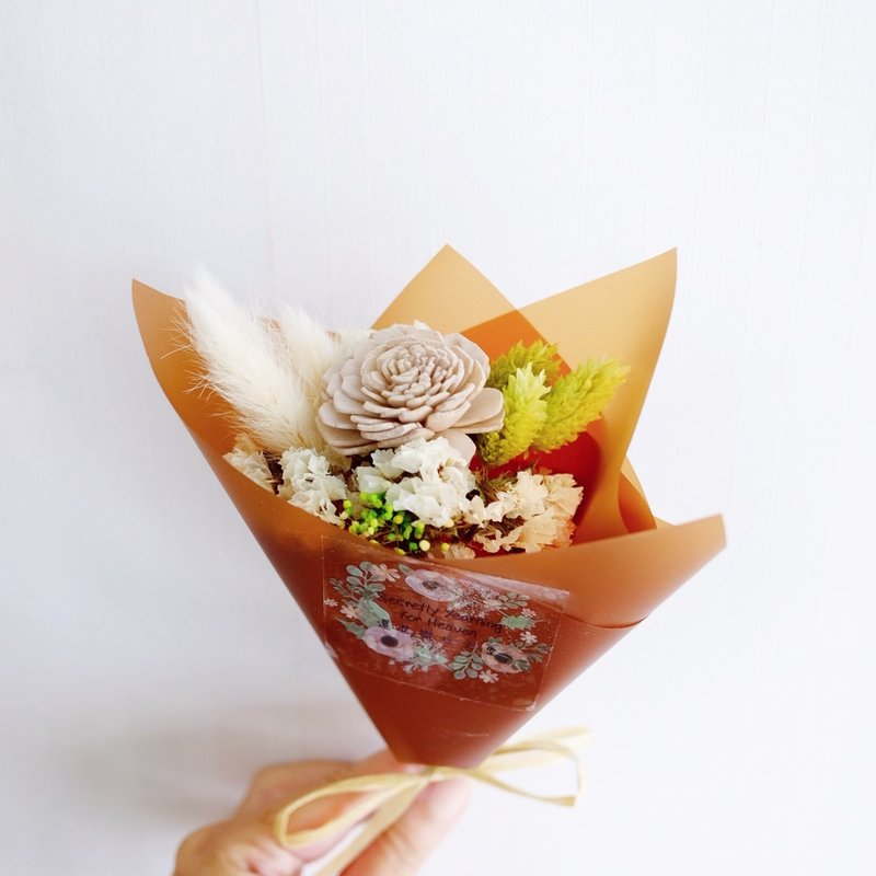 还是向往天堂 - 干燥迷你花束（香槟） Dried flower mini bouquet (champagne) - 植栽/盆栽 - 植物．花 卡其色