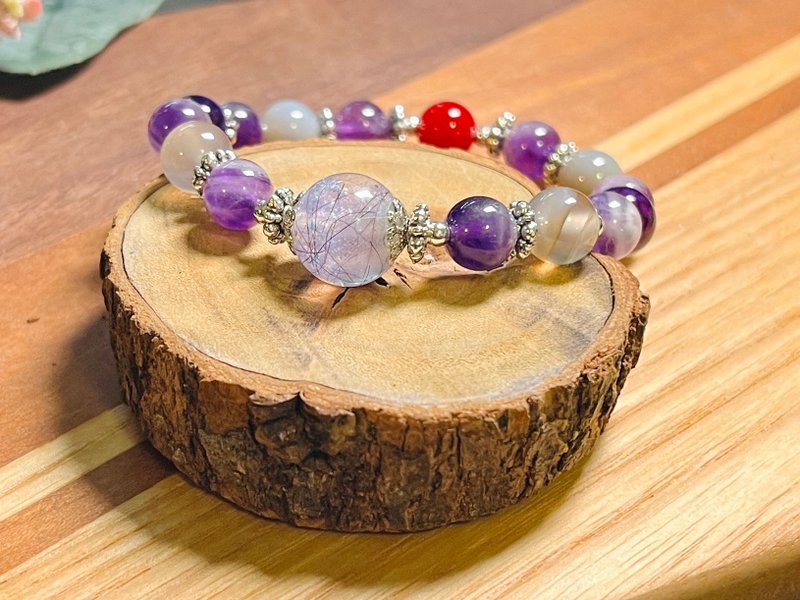 定制宠物纪念品 水晶手链 宠物毛 胎毛 骨灰 - 手链/手环 - 水晶 紫色