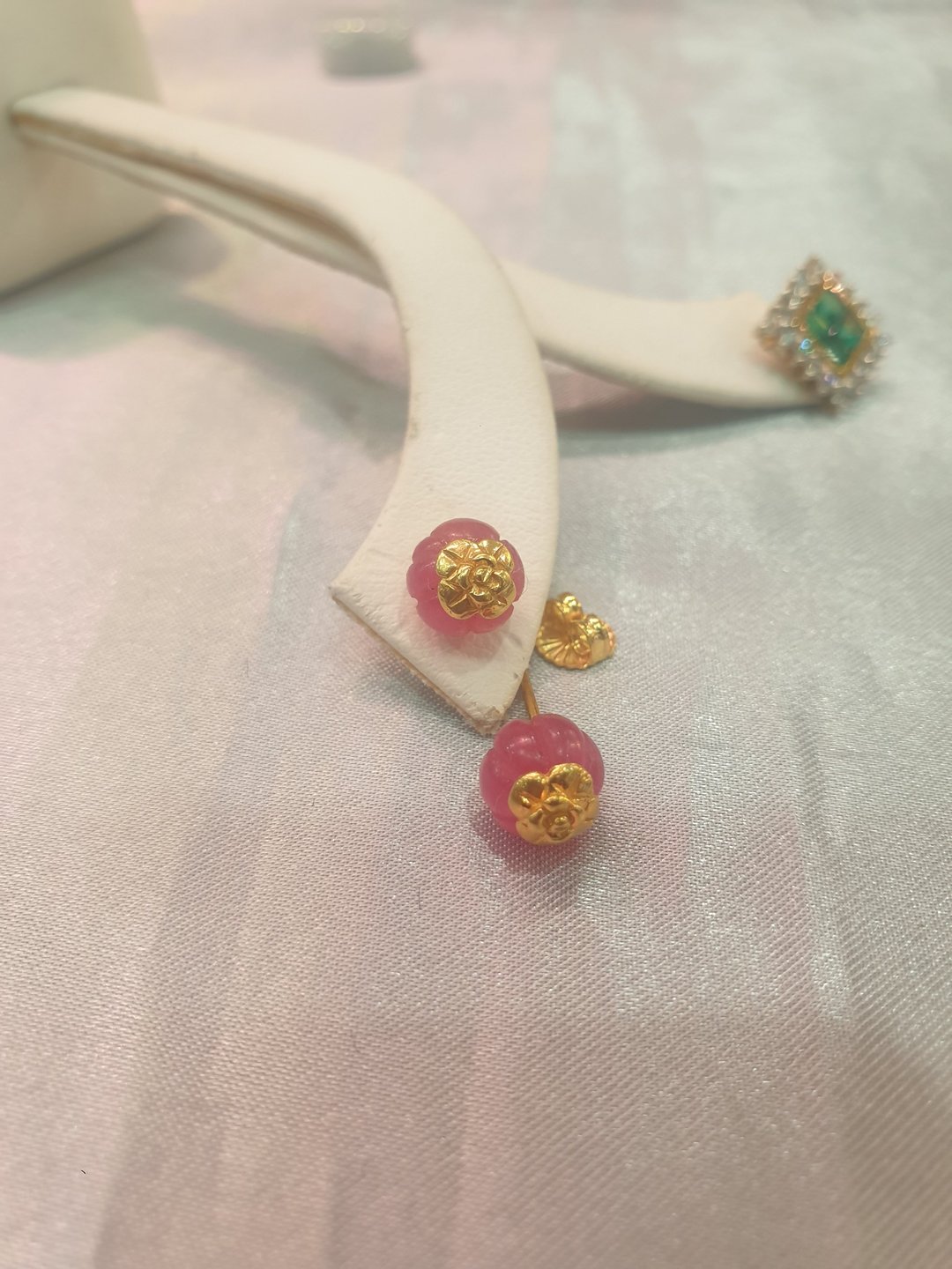 92.5 silver earrings, Antique design, pumpkin shape 18k gold plated - 耳环/耳夹 - 纯银 