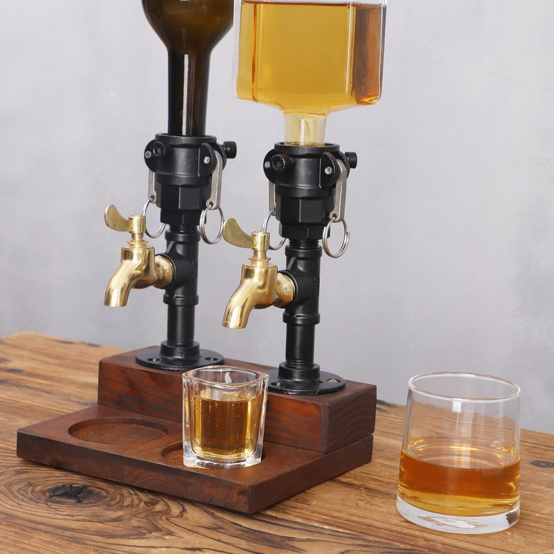 木制威士忌分酒器红酒配酒器工业风 - 酒杯/酒器 - 不锈钢 
