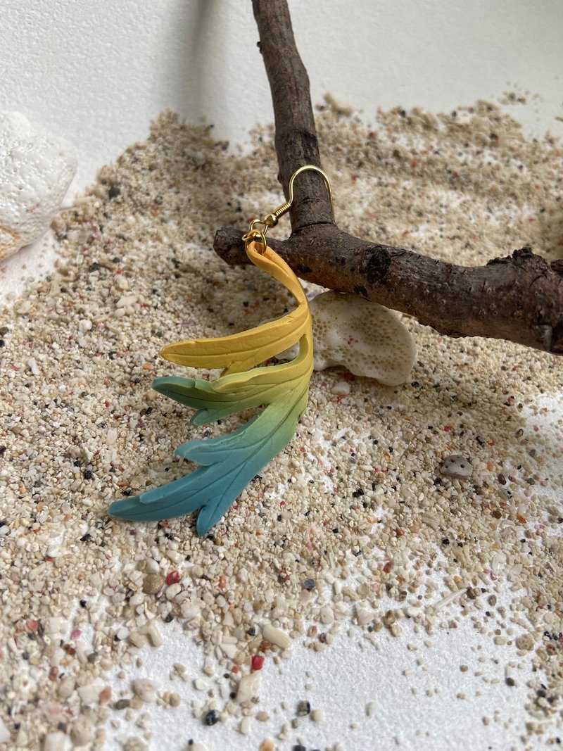 森系 植物软陶耳环/耳夹 - 耳环/耳夹 - 其他材质 