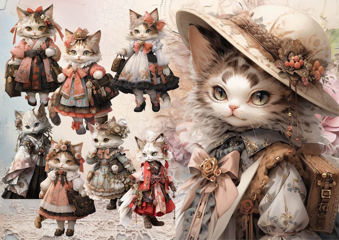 ANTIQUE CAT 2 贴纸组 - 贴纸 - 纸 