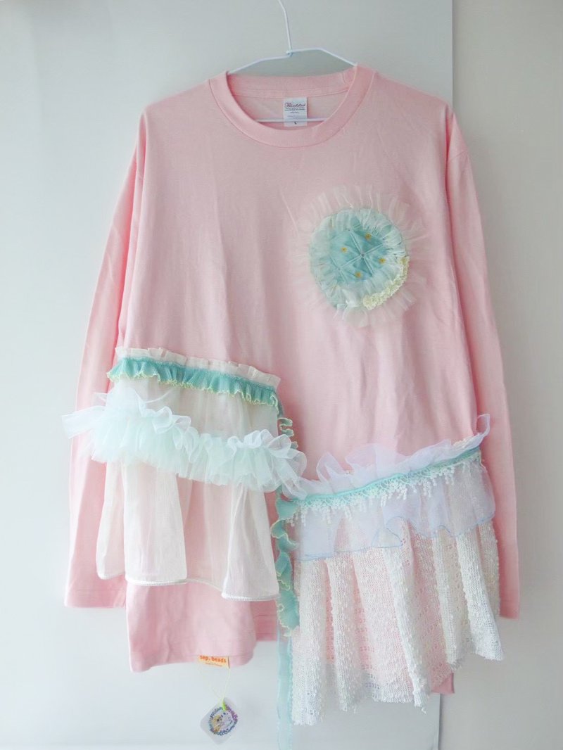 谁彼 sep.beads 原创 设计 手工制上衣 可爱小细节/订制/衣服 - 女装 T 恤 - 其他材质 粉红色