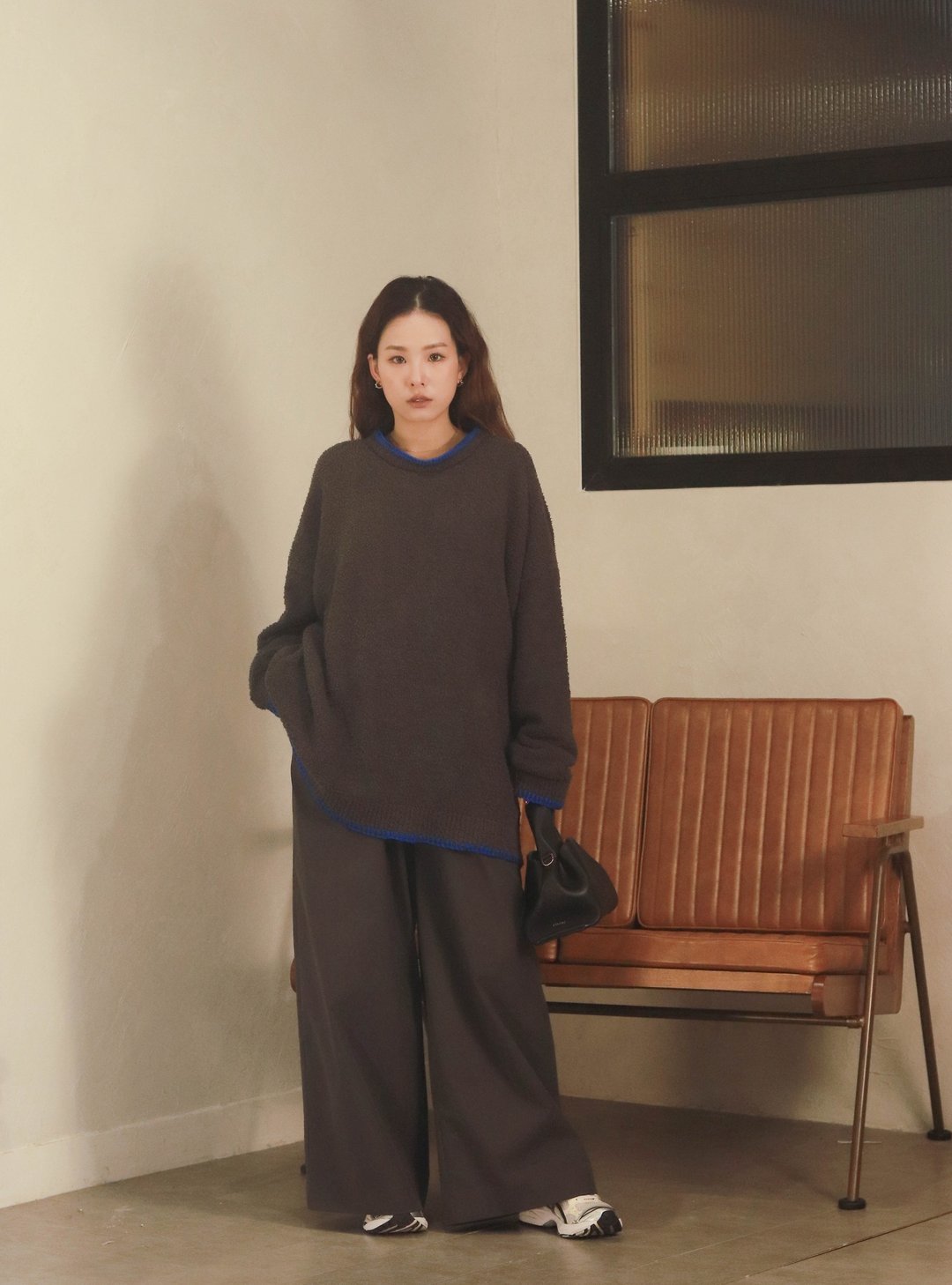 *现货 限定优惠*浮生系列 Oversize piping sweater - 女装针织衫/毛衣 - 其他材质 蓝色