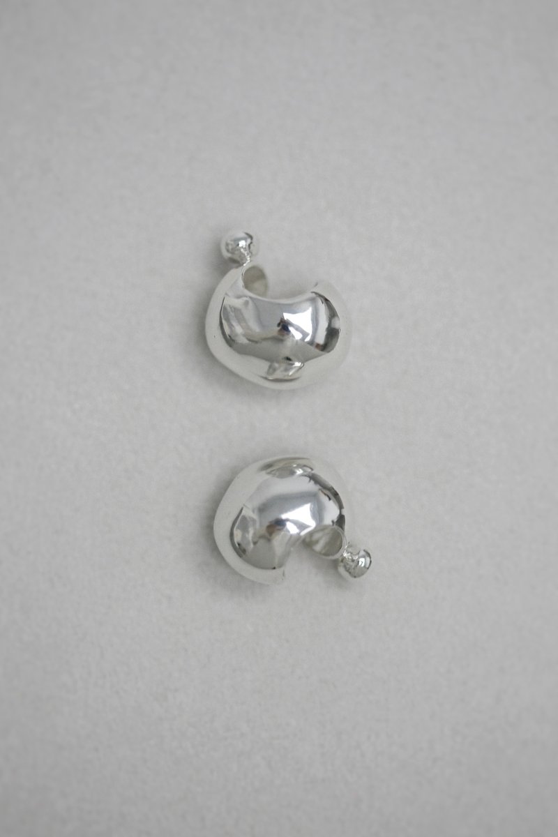 Foaming Ear cuff 发泡耳骨夹 - 耳环/耳夹 - 纯银 银色