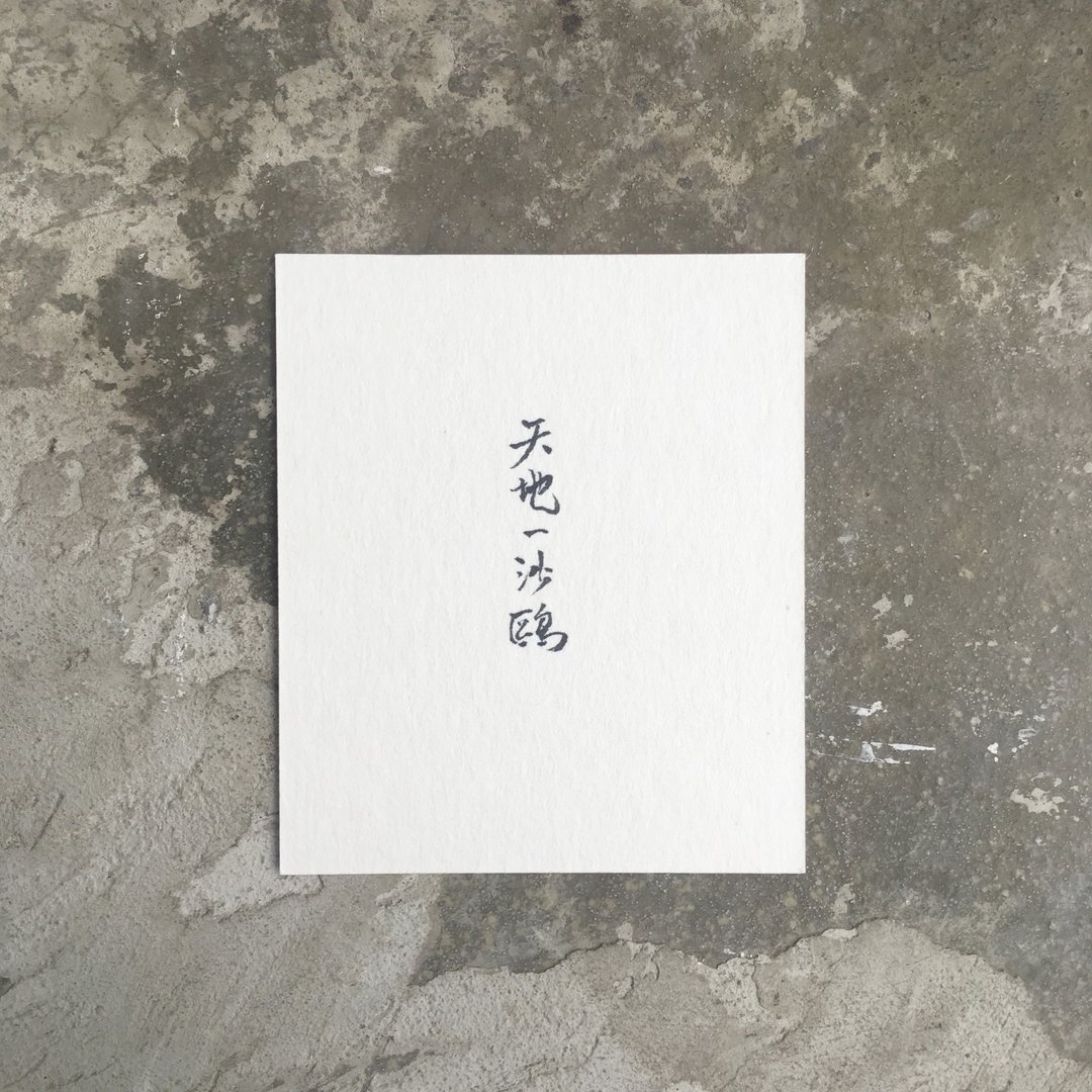 天 地 一 沙 鸥 / 手 写 明 信 片 - 卡片/明信片 - 纸 白色