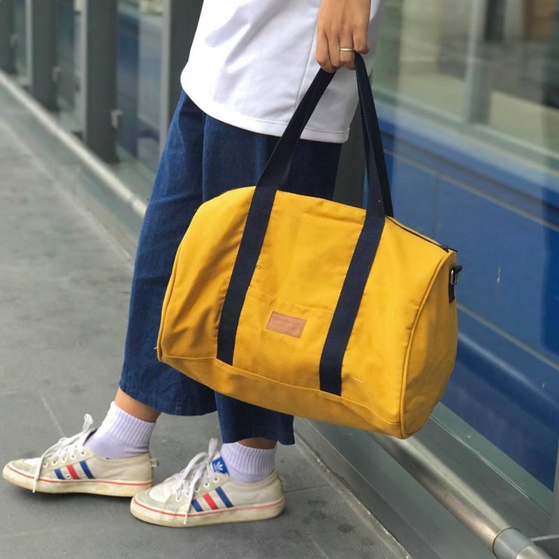 Yellow duffel canvas XL bag waterproof - 侧背包/斜挎包 - 其他材质 黄色