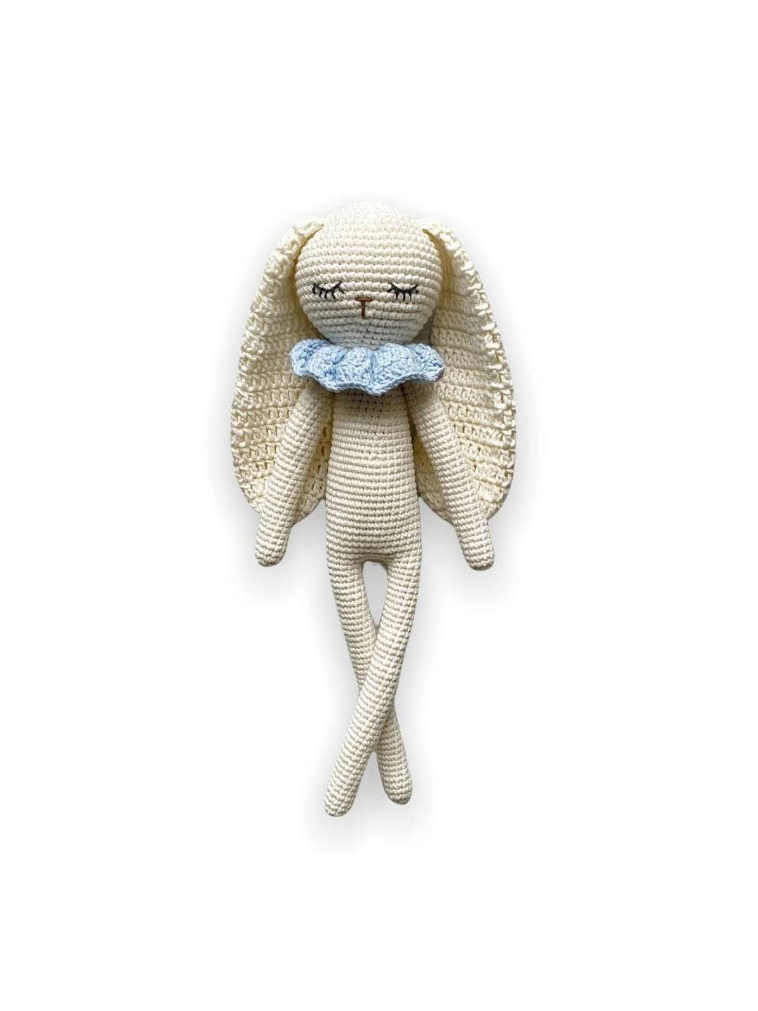 Handmade bunny, Plush toys for baby, Stuffed bunny, Baby shower gift - 满月礼盒 - 棉 蓝色