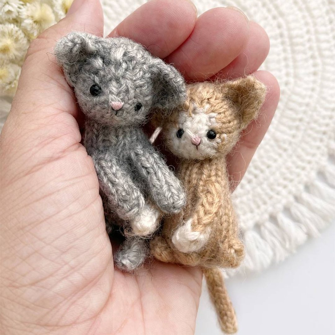 Mini cat knitting pattern Tiny pet pattern. English and Russian PDF. - 手工艺教程/工具书 - 其他材质 
