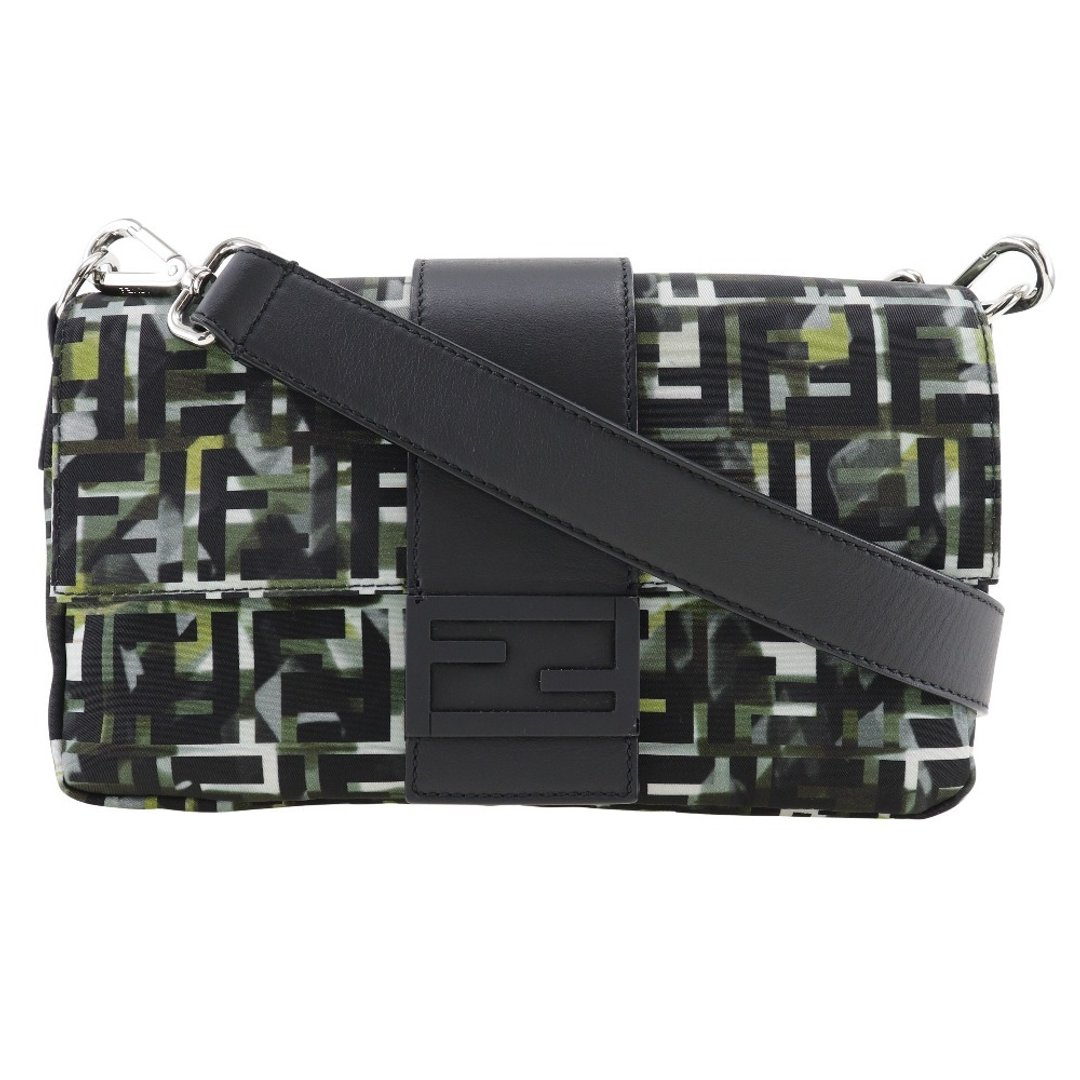 【日本直送】FENDI 经典 FF 迷彩图纹 Mamma Baguette 三用包 侧背包 手拿包 7VA472 男女适用【二手】 - 侧背包/斜挎包 - 尼龙 黑色