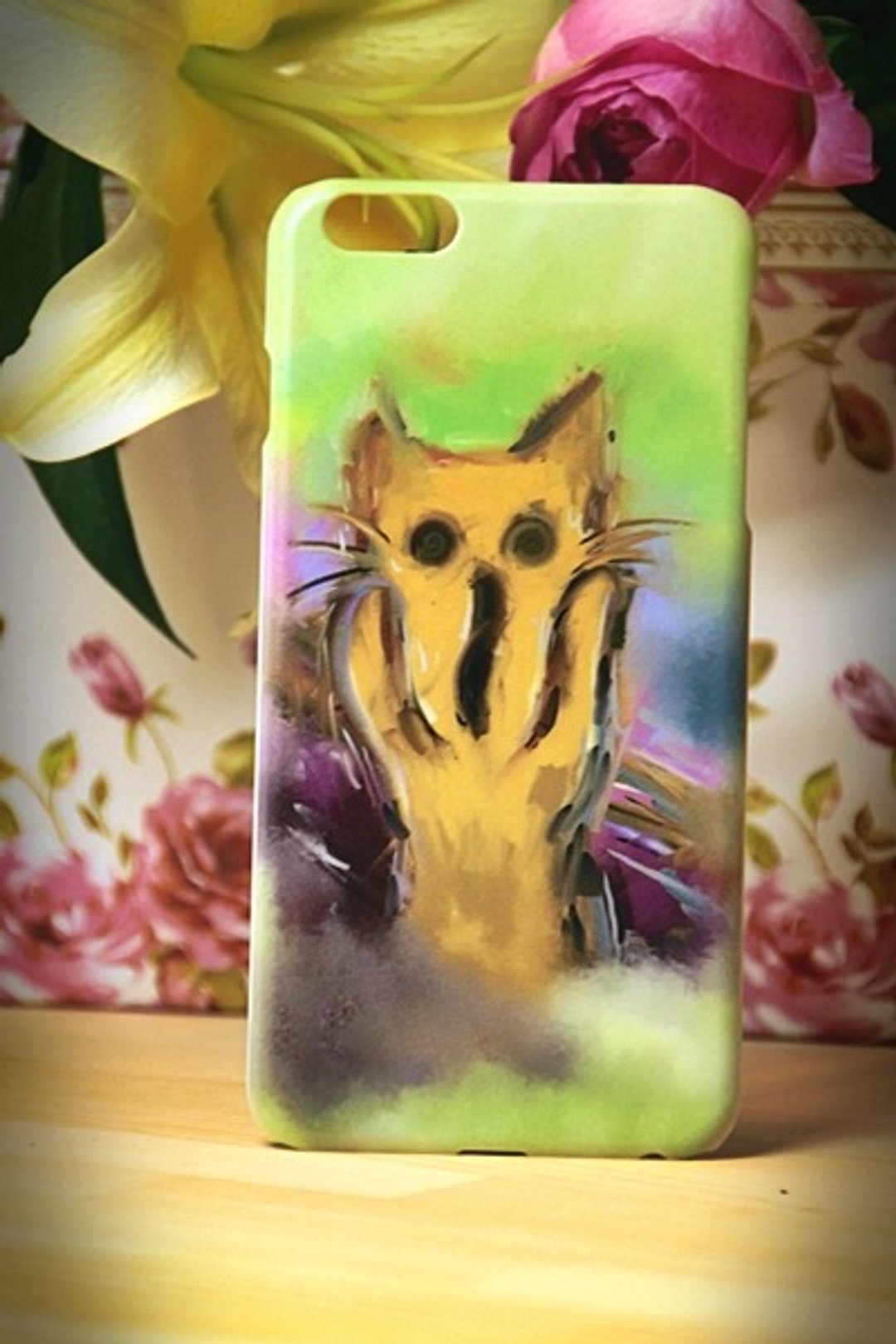水彩猫 s008猫呐喊 大卫画猫  iPhone i5.i6s,i6splus /Android Samsung三星, HTC, Sony 设计师款 手机壳/保护套/ 猫咪 猫 手机壳 - 手机壳/手机套 - 塑料 蓝色