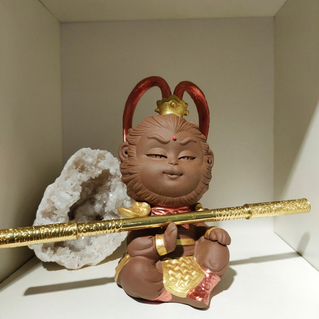 紫砂孙悟空摆件送金箍棒 齐天大圣七十二变 美猴王 猴年开运 - 摆饰 - 其他材质 咖啡色