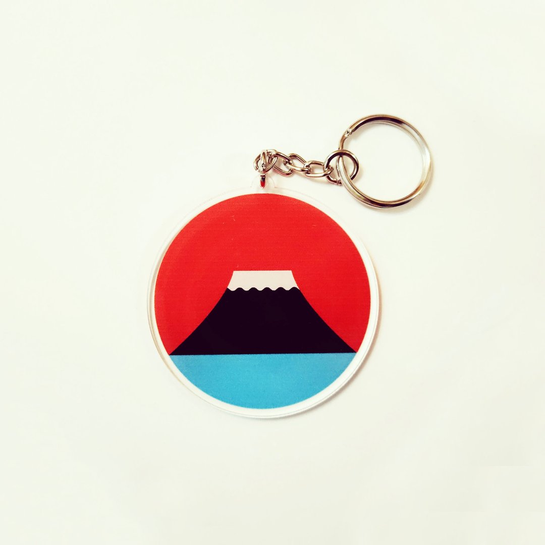 PEACE JAPAN 钥匙圈 key holder  富士山 日本  Fujisan 交换礼物 - 钥匙链/钥匙包 - 塑料 红色