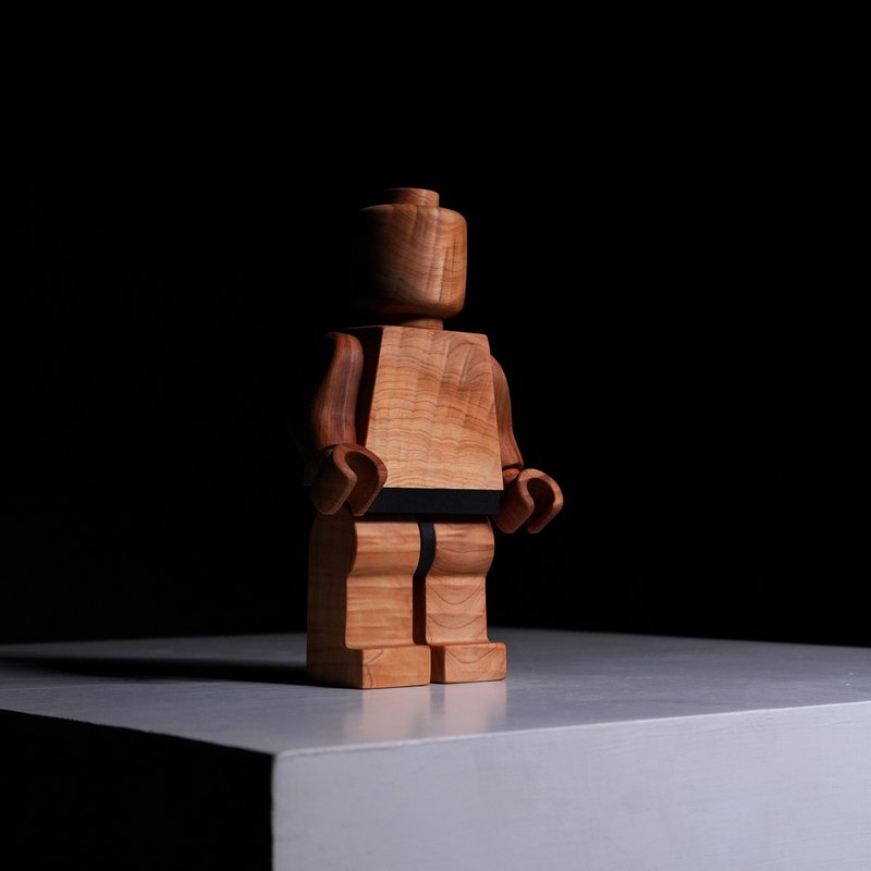 【木质积木人】 X5 台湾扁柏(黄桧) - 红油柠香 - 经典款 - 摆饰 - 木头 