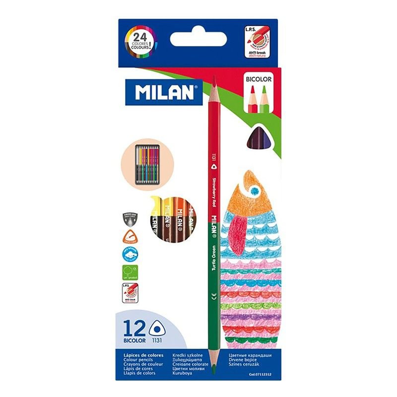 MILAN双头色铅笔12入24色 - 其他书写用品 - 木头 多色