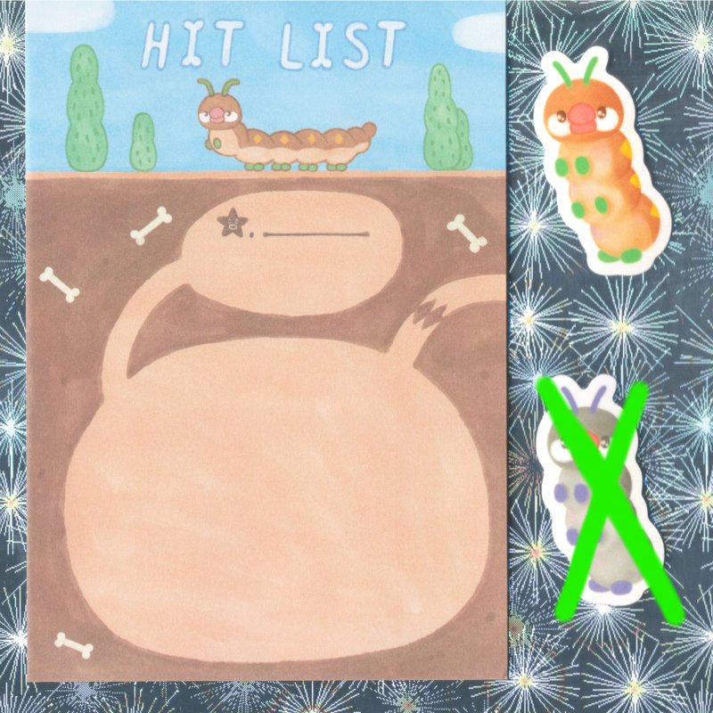 巨无霸红文鸟虫虫便条纸A6/红文鸟虫虫贴纸 - 便条纸/标签贴 - 纸 