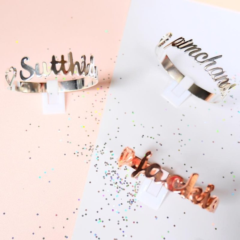 glorygrove twist alphabet bangle - 手链/手环 - 其他金属 粉红色