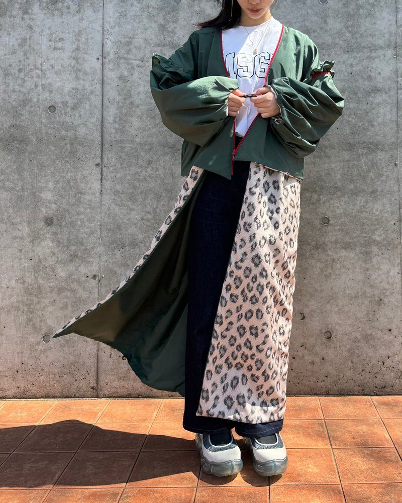 混搭服装绿x 豹纹 准备出货 - 女装西装外套/风衣 - 聚酯纤维 绿色