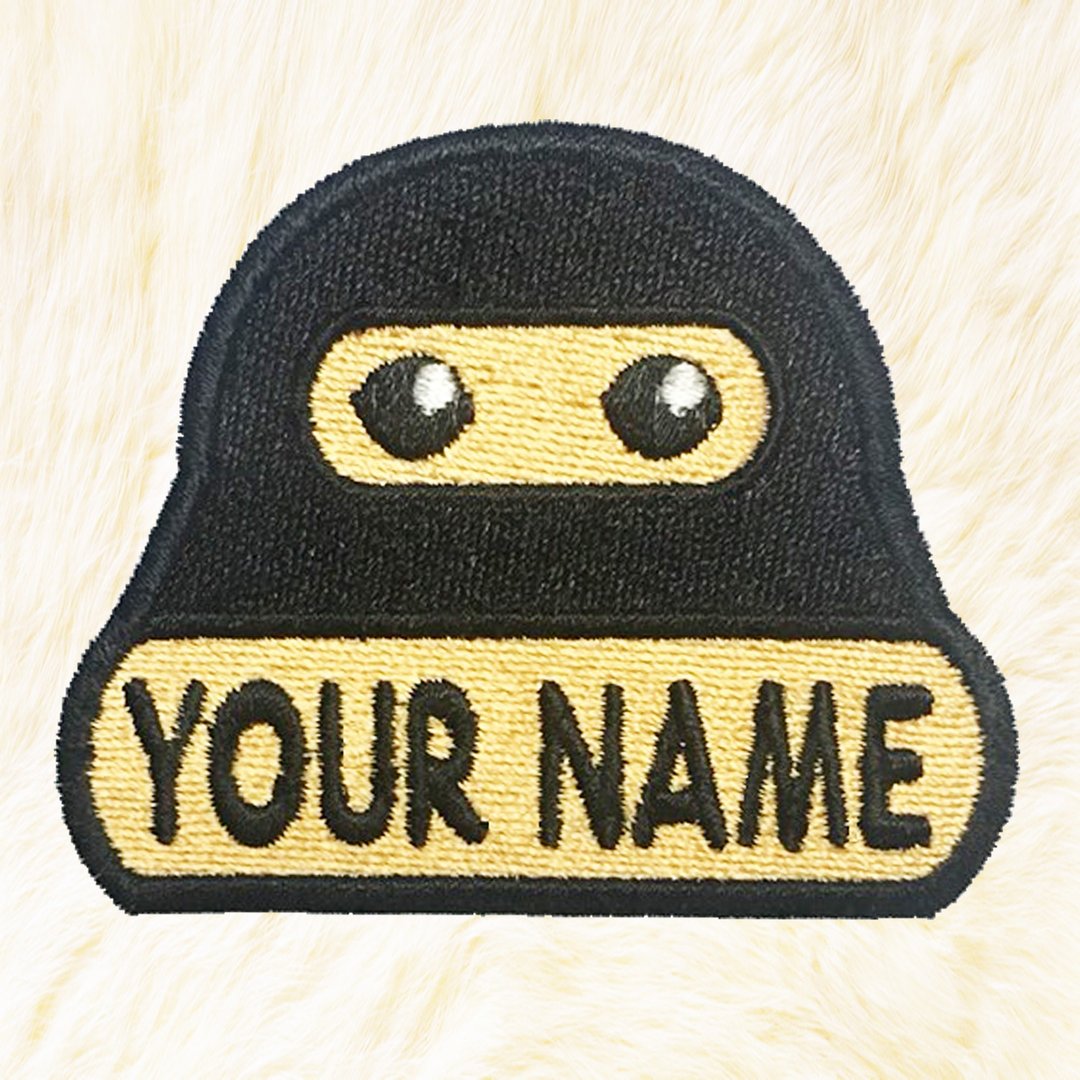 Ninja Personalized Iron on Patch Your Name Your Text Buy 3 Get 1 Free - 编织/刺绣/羊毛毡/裁缝 - 绣线 黑色