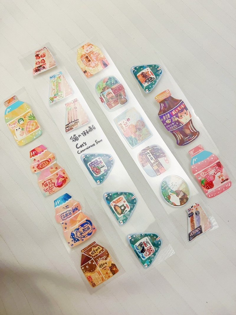 猫的便利商店-碎钻光/PET胶带 - 纸胶带 - 塑料 多色