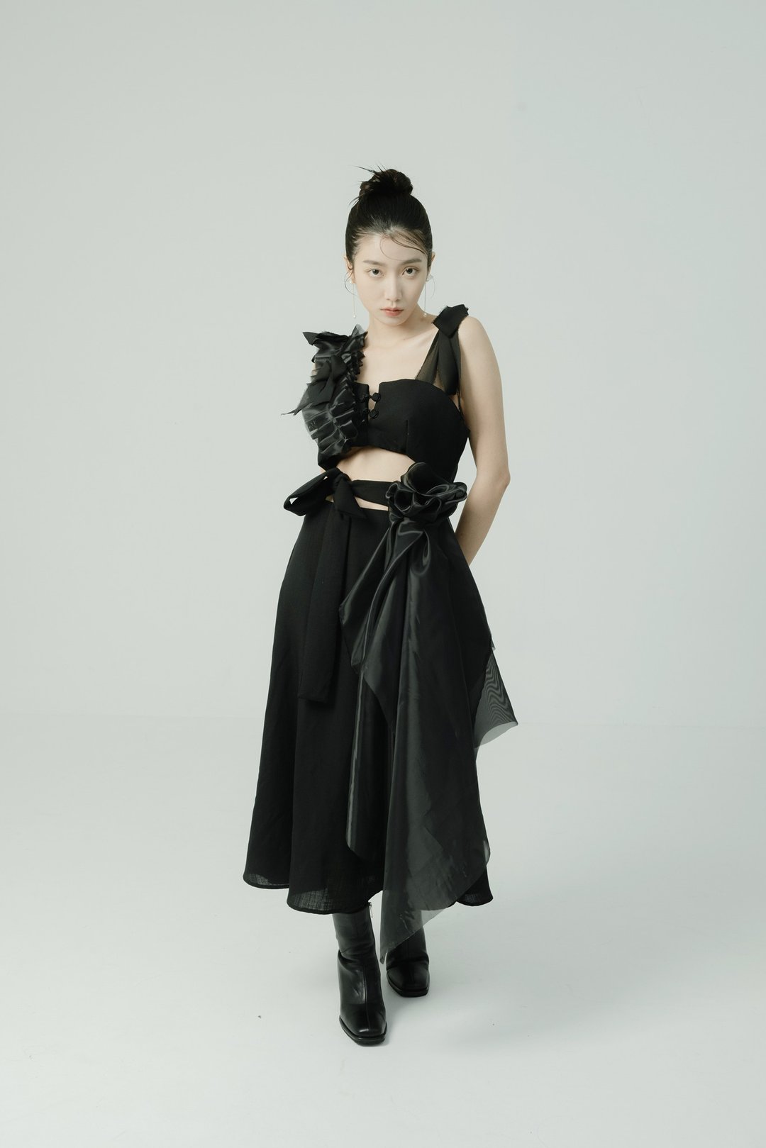 心斋坐忘/黑色形象概念款订制礼服/轻婚纱 - 洋装/连衣裙 - 其他人造纤维 黑色